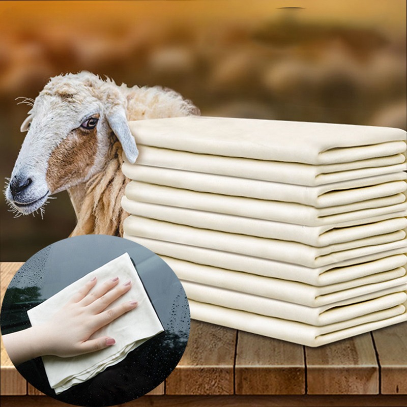 Interior Detailing Kit - Natural Chamois Car Care Cleaning Cloth,